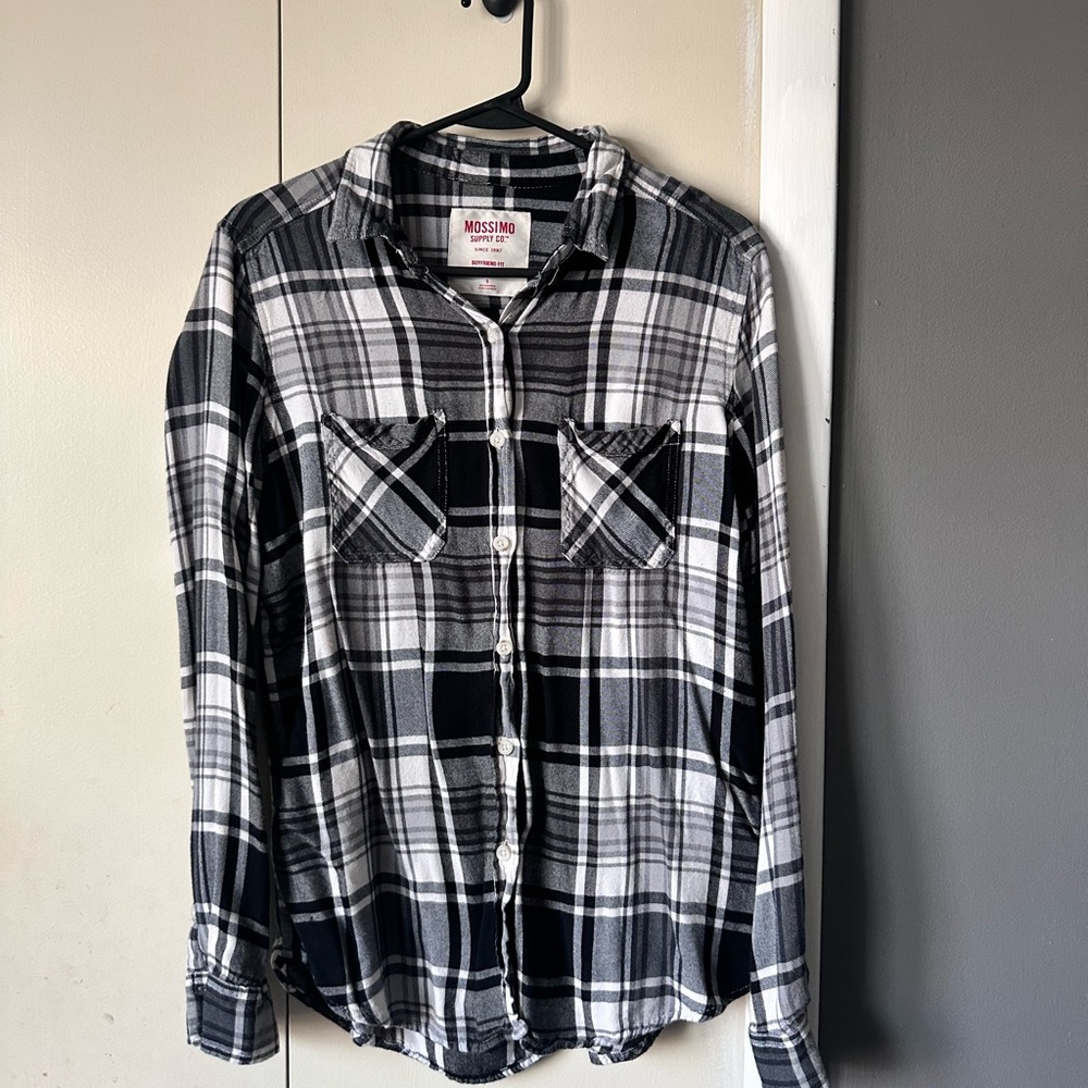 Mossimo Supply Co. Black and White Plaid Shirt